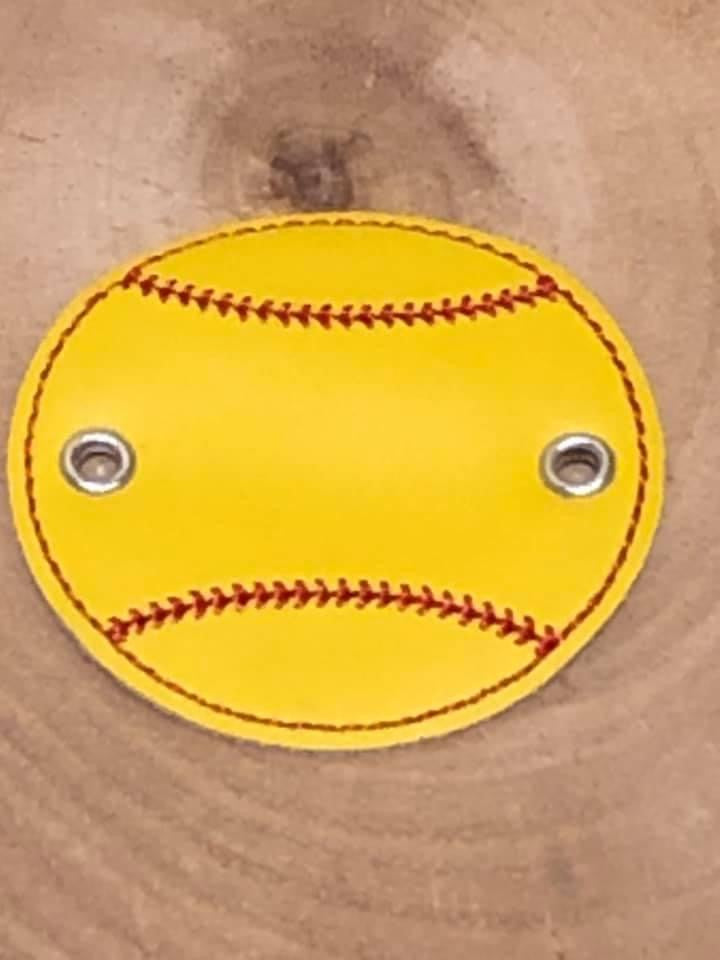 Vegan Leather Softball tags