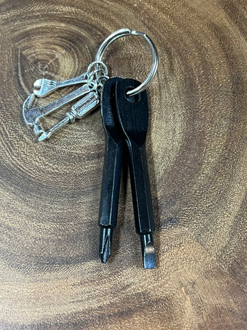 Keyring with screw drivers - Black