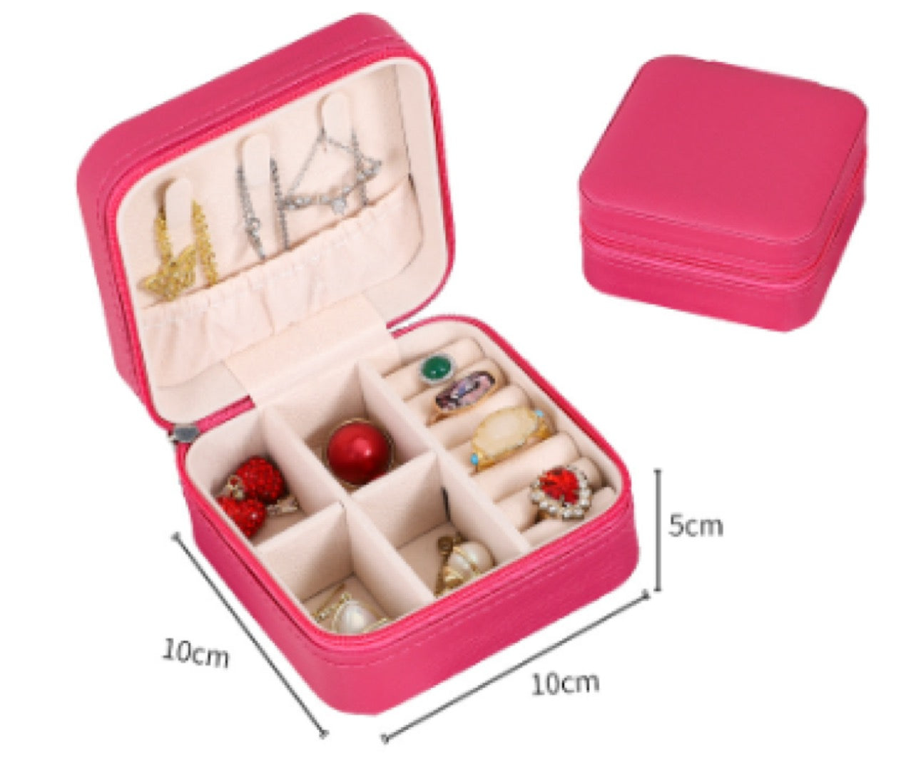 Square Jewelry Box - Dk Rose