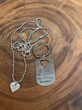 Mommy’s Dog Tag Keyring with Daughter Heart Necklace