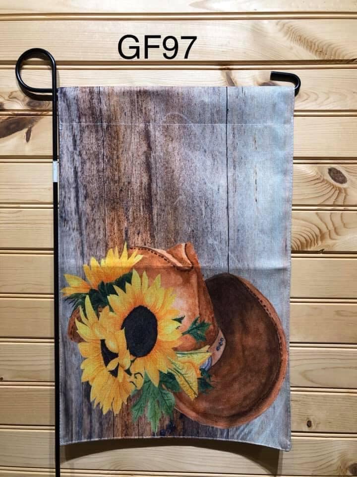 Garden Flag - GF97 - Cowboy Hat with Sunflowers