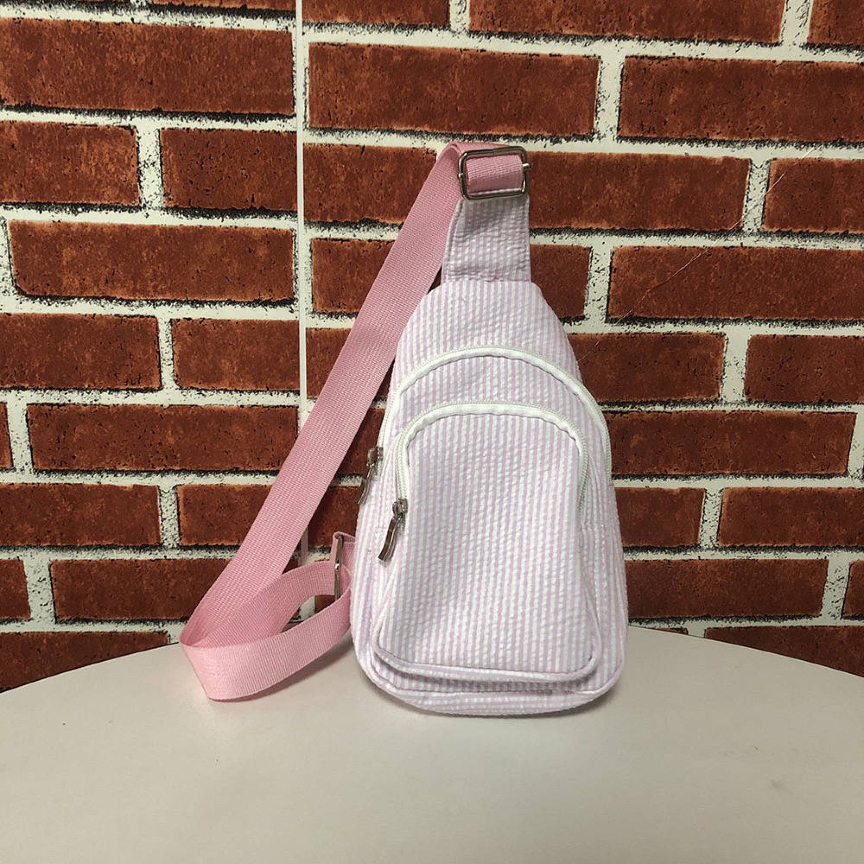 Seersucker Sling Bag - Pink