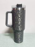 X Large Double Wall Handle Leopard Tumbler - #8 - Grey