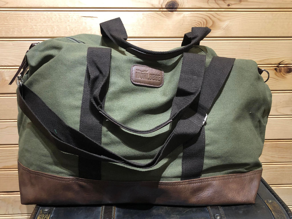 Mint Green Leather Duffle Bag