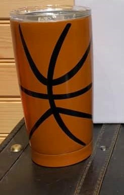 Sports 20 oz Stainless Tumbler - Basketball