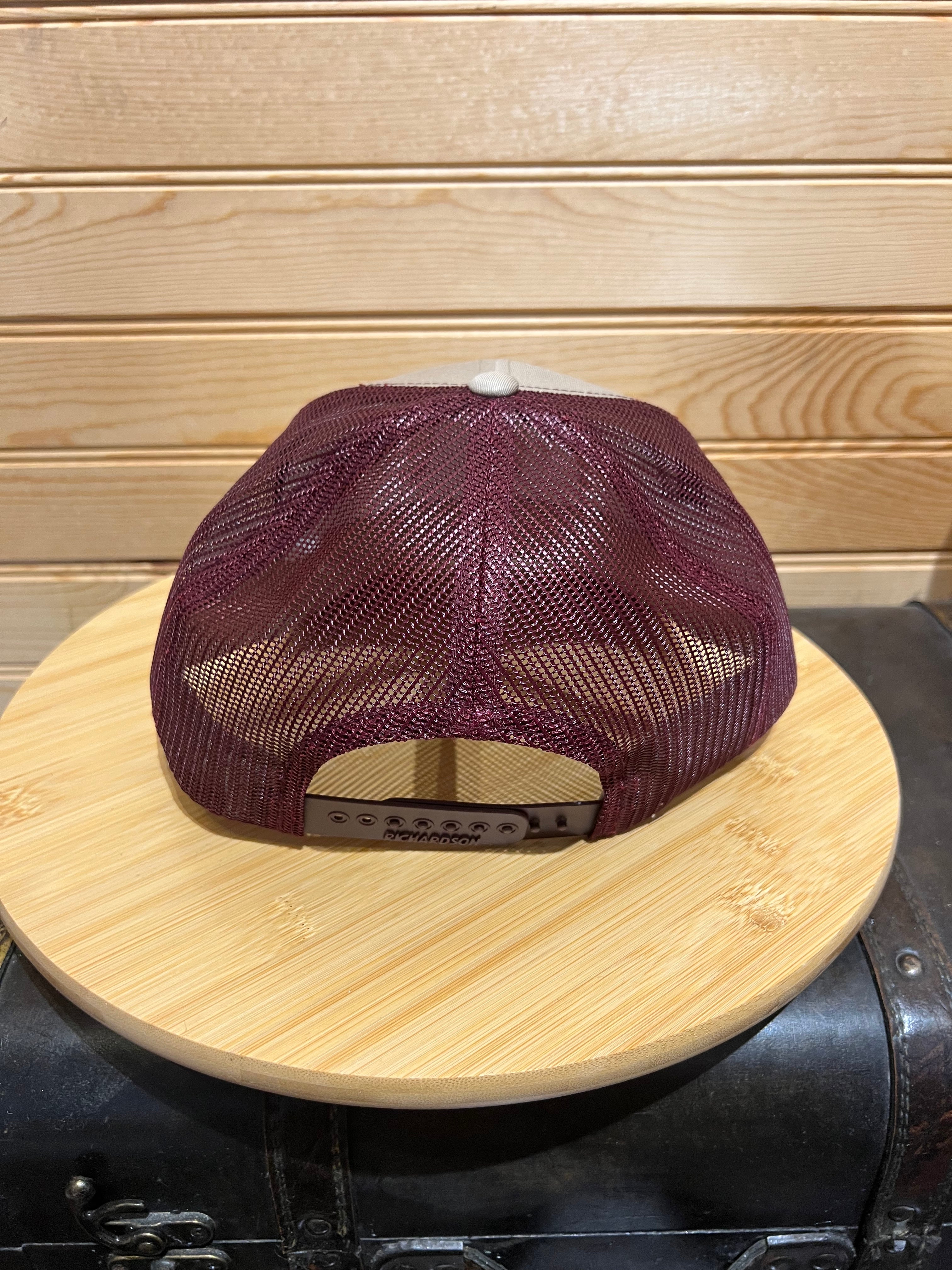 Richardson Trucker Style - 112 - Maroon Mesh with Tan Front