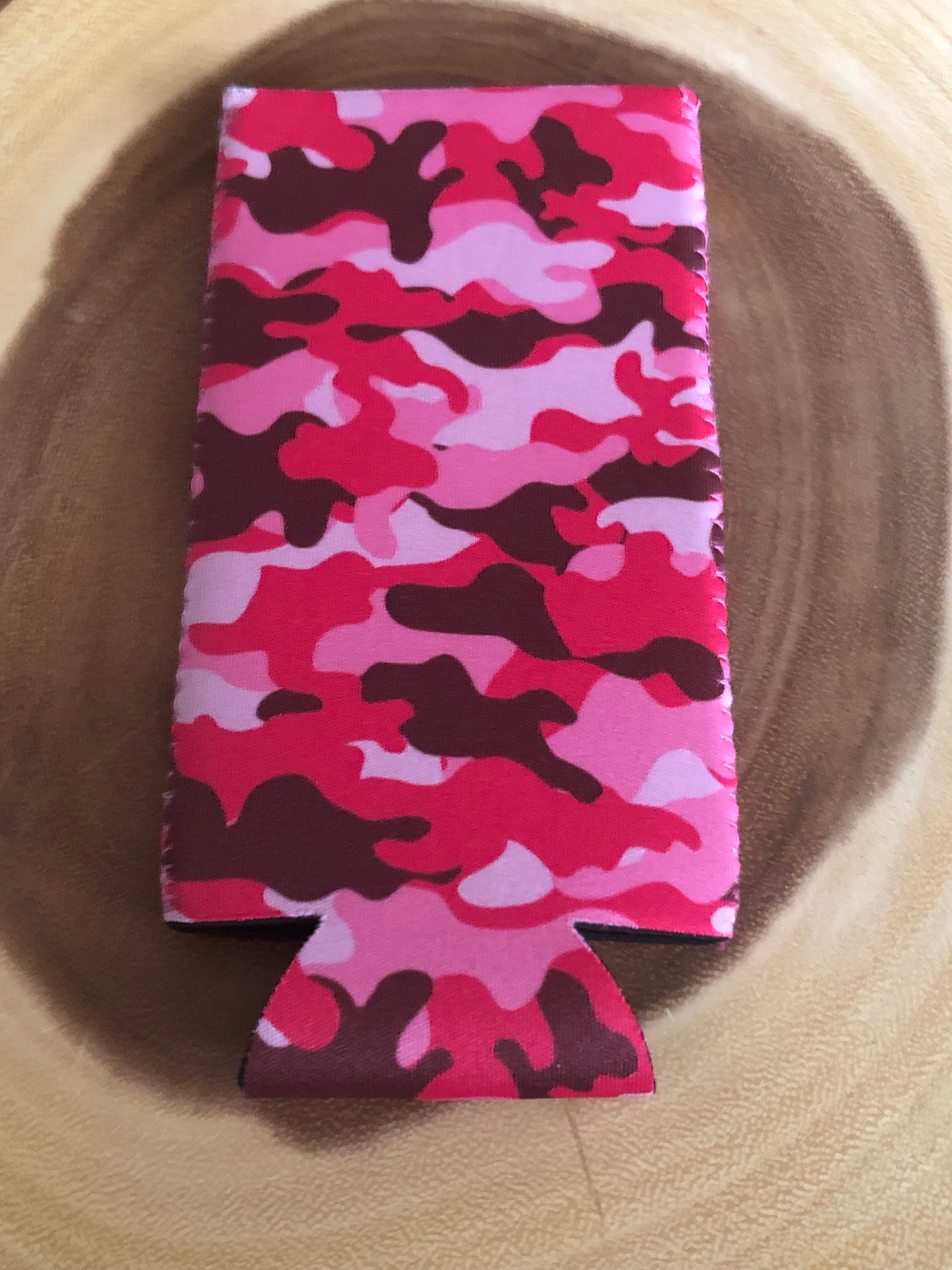 Tall Skinny Can Sleeve - Camo Pink