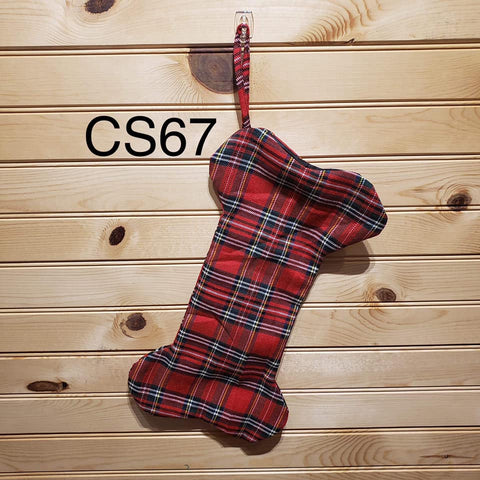Christmas Stocking - CS67 - Plaid Bone Stocking