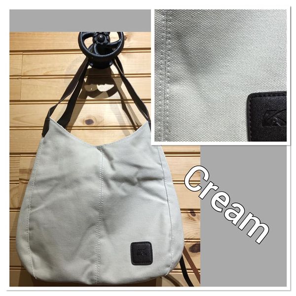 Canvas Hobo Purse - Cream