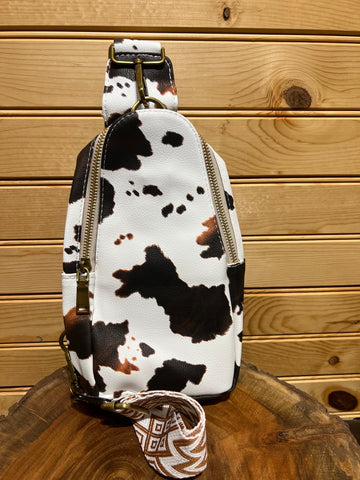 Vegan Leather Sling Bag - Cow