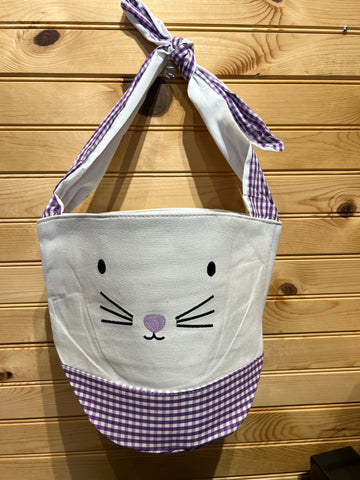 Easter Basket - EB114 - Purple Gingham with Knotted Ears