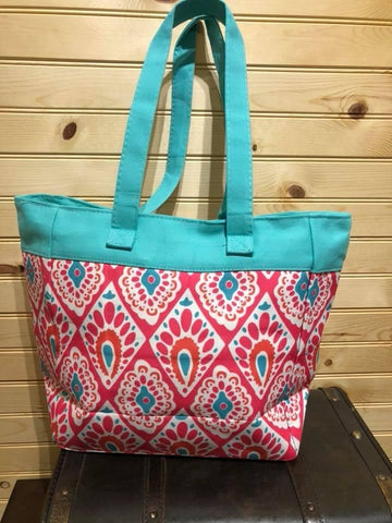 Teal Top with Pink Paisley Tote