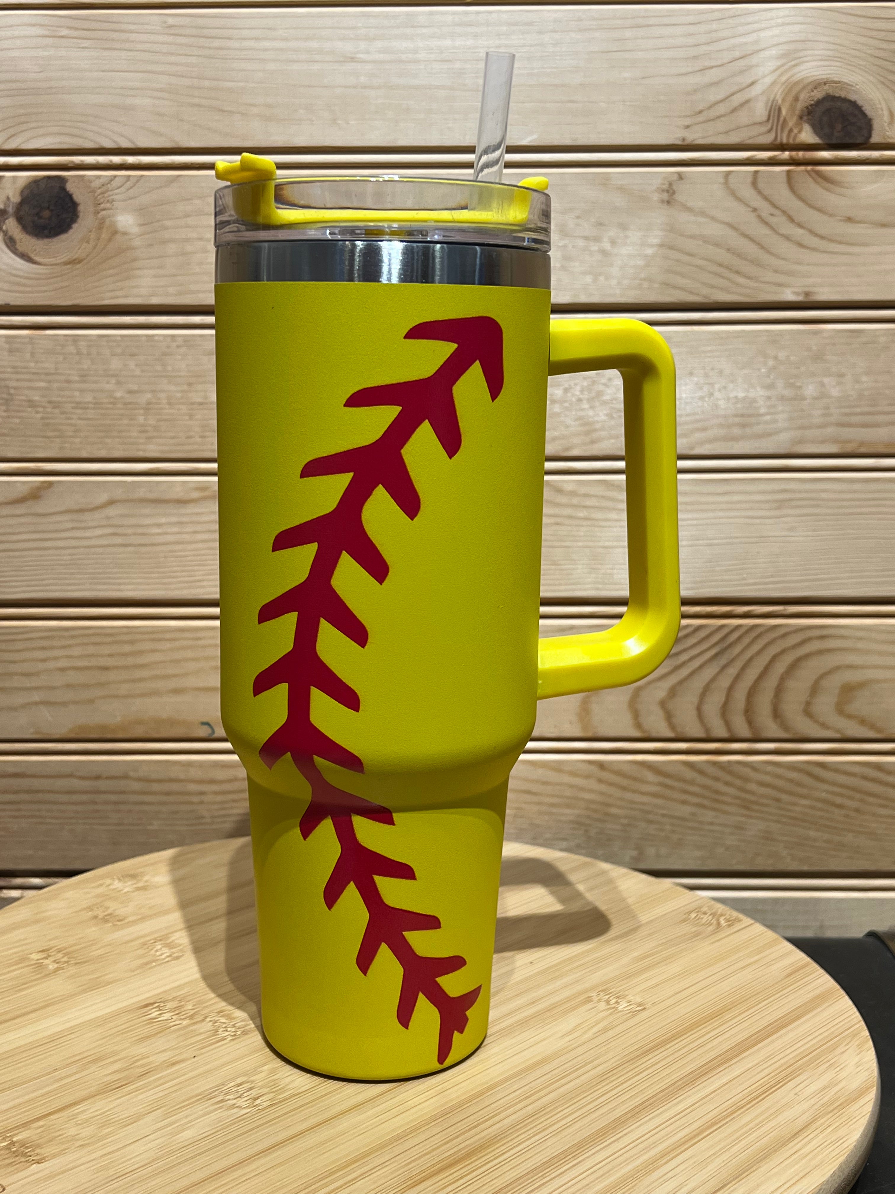 X Large Double Wall Handle Tumbler - Softball