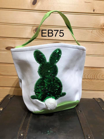 Easter Basket - EB75 - Green Sequin Bunny