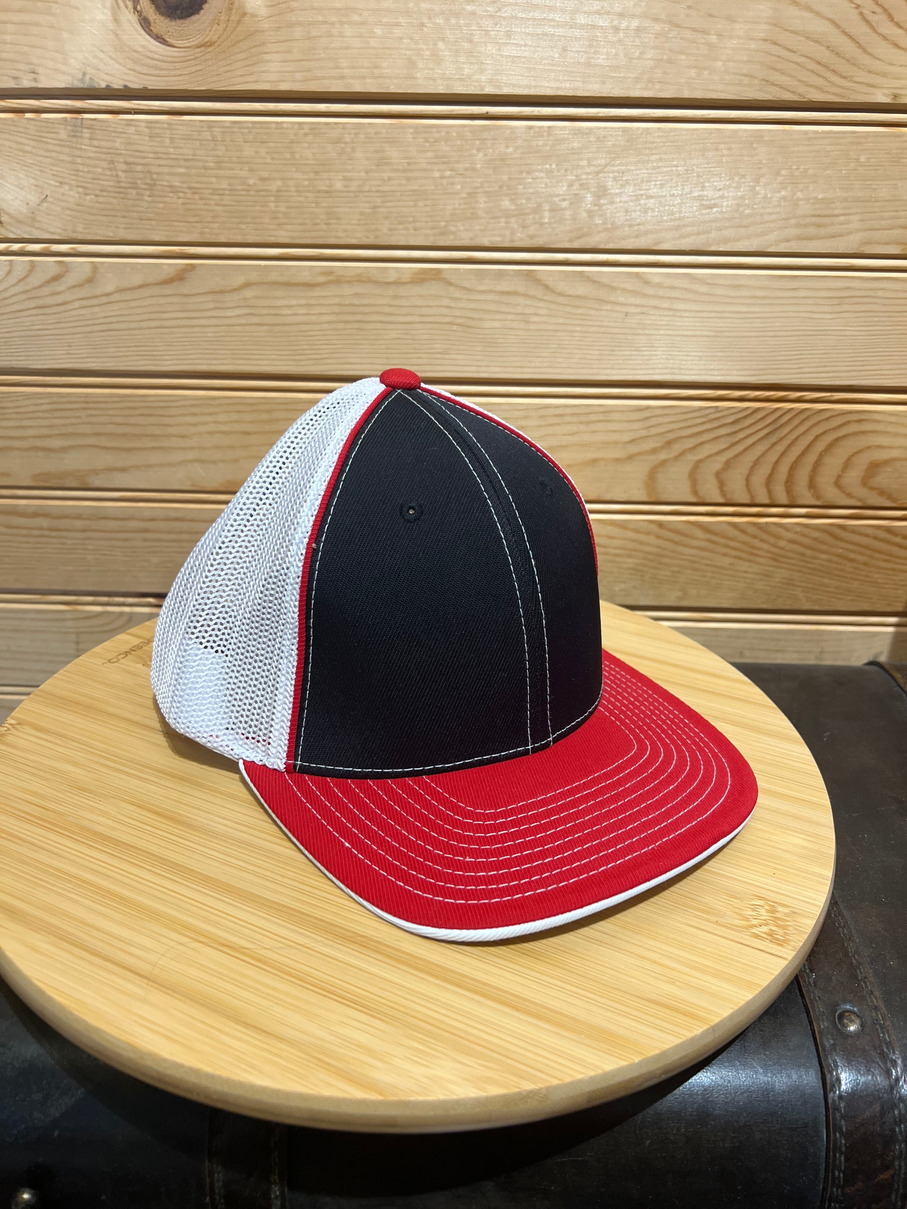 Pacific Trucker FlexFit ProModel 404M Sm-Med 6 7/8 - 7 3/8 - White Mesh with Black Front and Red Bill