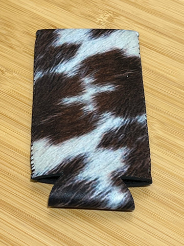 Tall Skinny Can Sleeve - Cow with Fur look