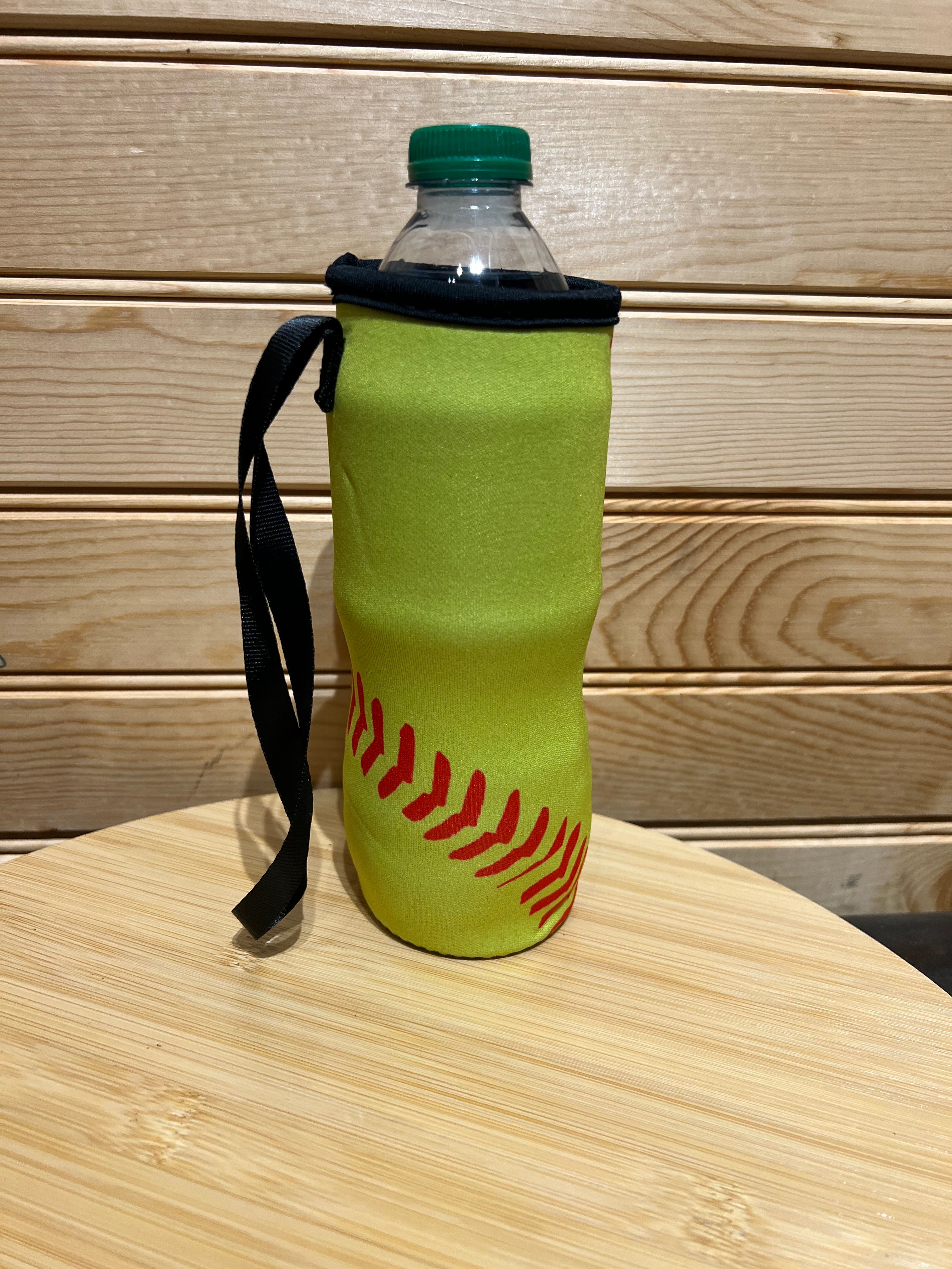 Neoprene Water Bottle Sleeve with Wrist Strap - Softball