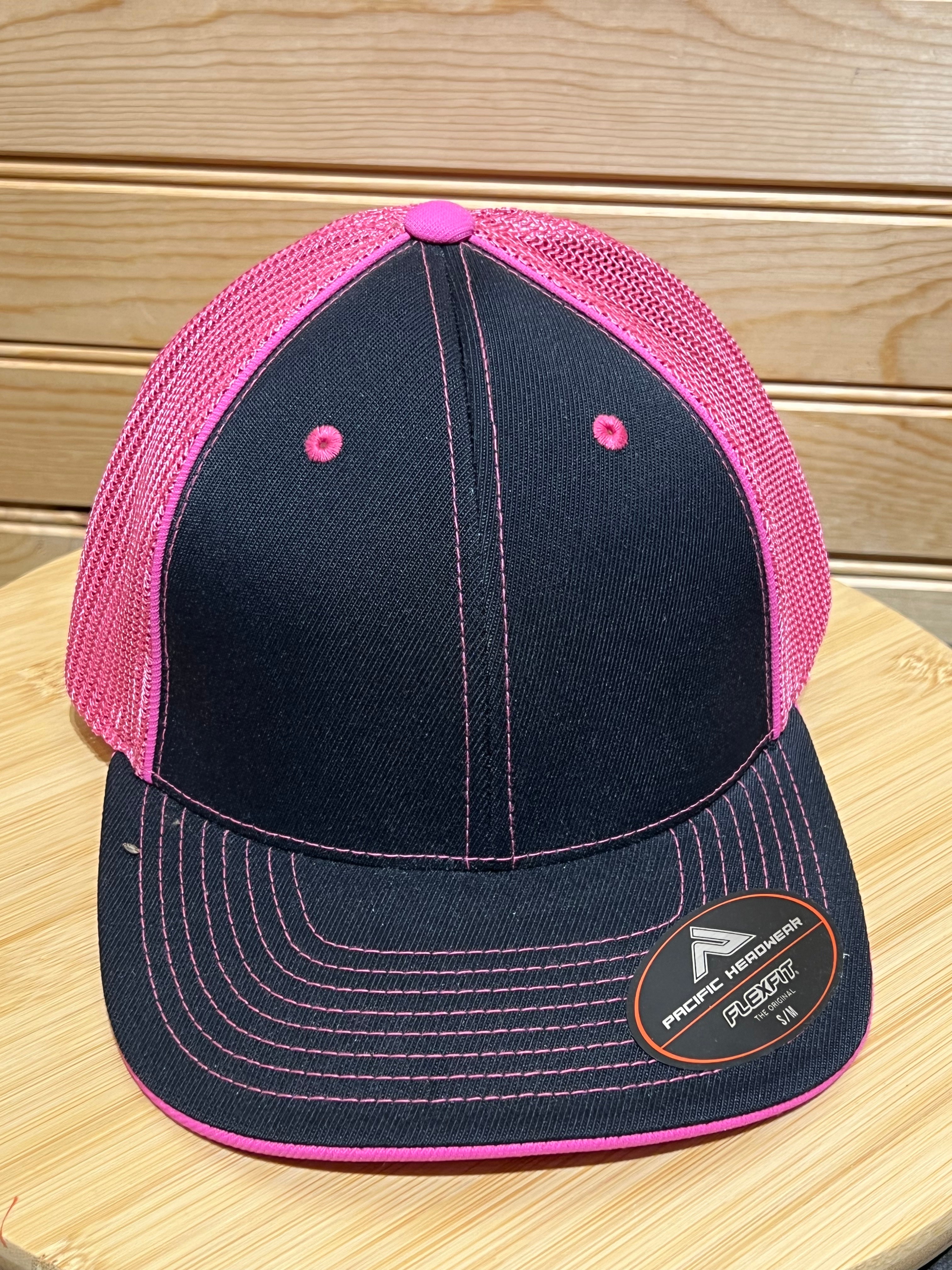 Pacific Trucker FlexFit ProModel 404M Sm-Med 6 7/8 - 7 3/8 - Pink Mesh with Black Front