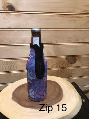 Zipper Bottle Sleeve - Purple Paisley