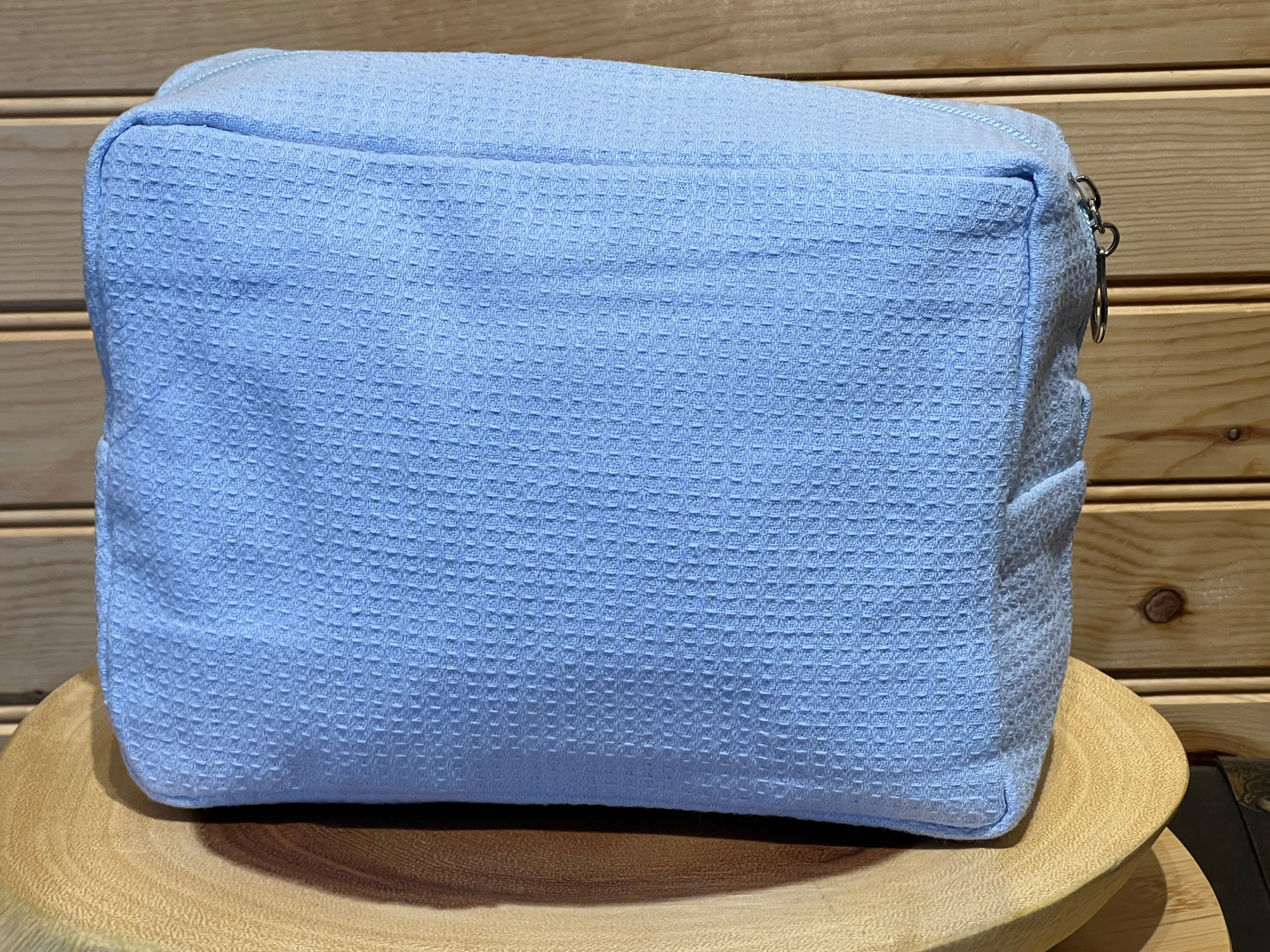 Waffle Makeup Bag - Baby Blue