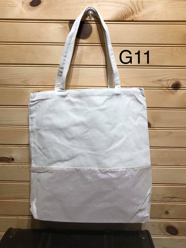 Glitter Tote - G11 - White