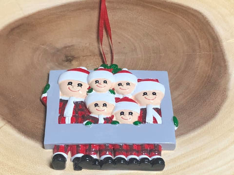 Resin Christmas PJ Ornaments.  Family of 6