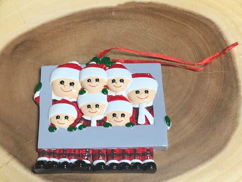 Resin Christmas PJ Ornaments.  Family of 7