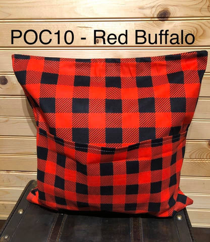 Pocket Pillow - Red Buffalo