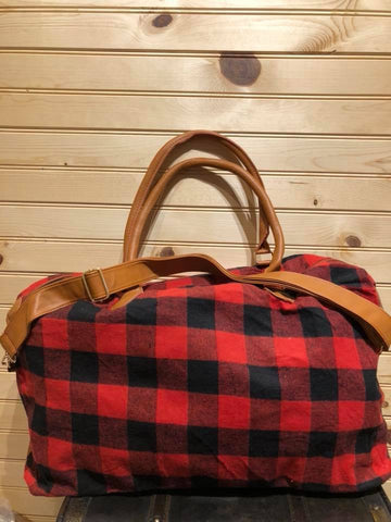 Red Buffalo Overnight / Weekender Bag with Strap