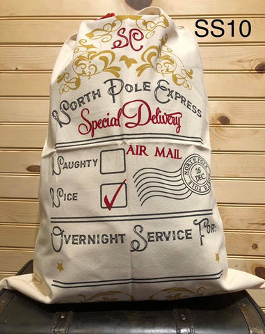 Santa Sack - SS10 - SC with Gold Scroll