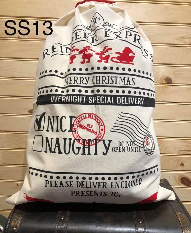 Santa Sack - SS13 - Reindeer Express Red Sleigh