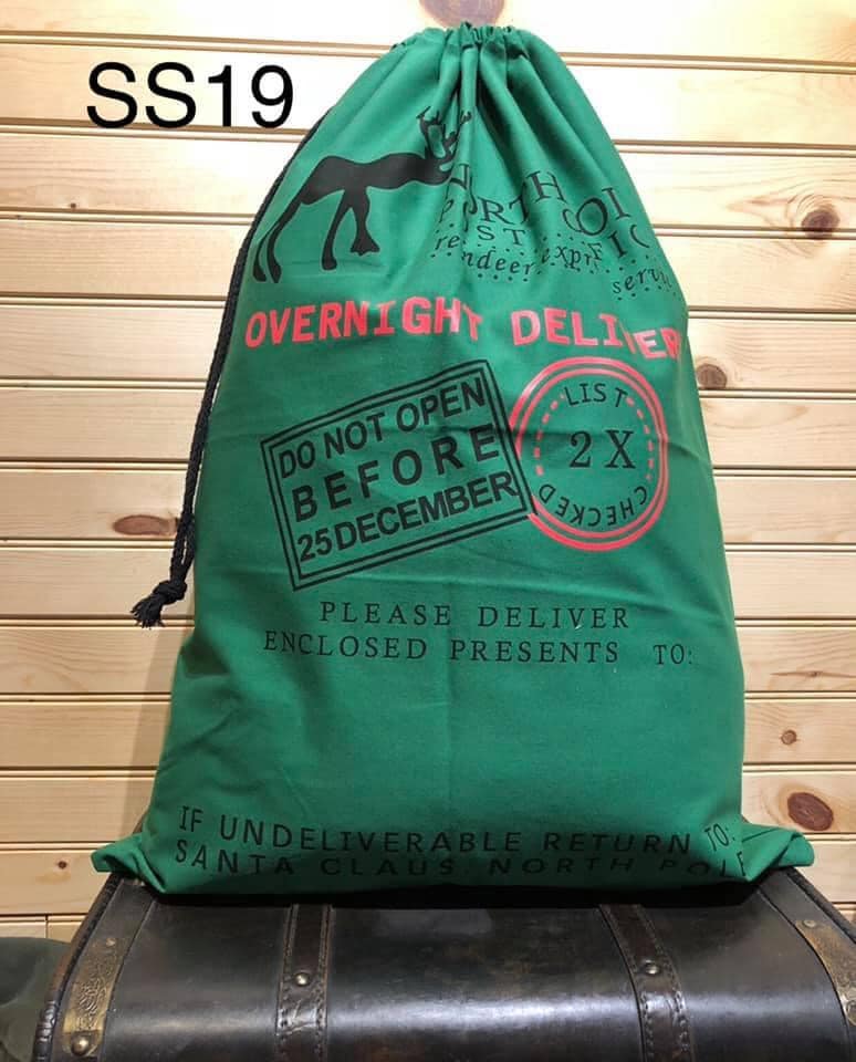 Santa Sack - SS19 - Green Overnight Delivery "Reindeer"