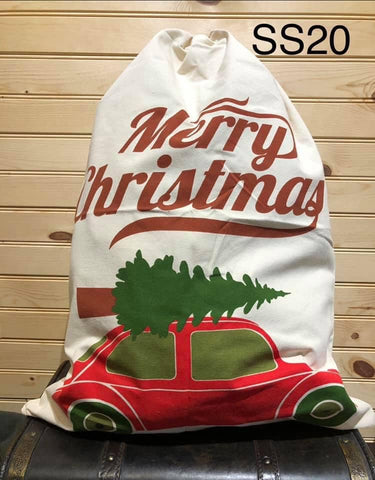 Santa Sack - VW with Tree on Top "Merry Christmas"