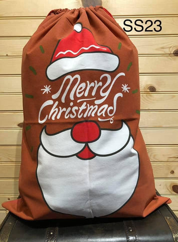 Santa Sack - Country Red Bag - Santa "Merry Christmas