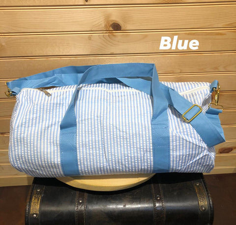 Seersucker Duffle Bag - Blue