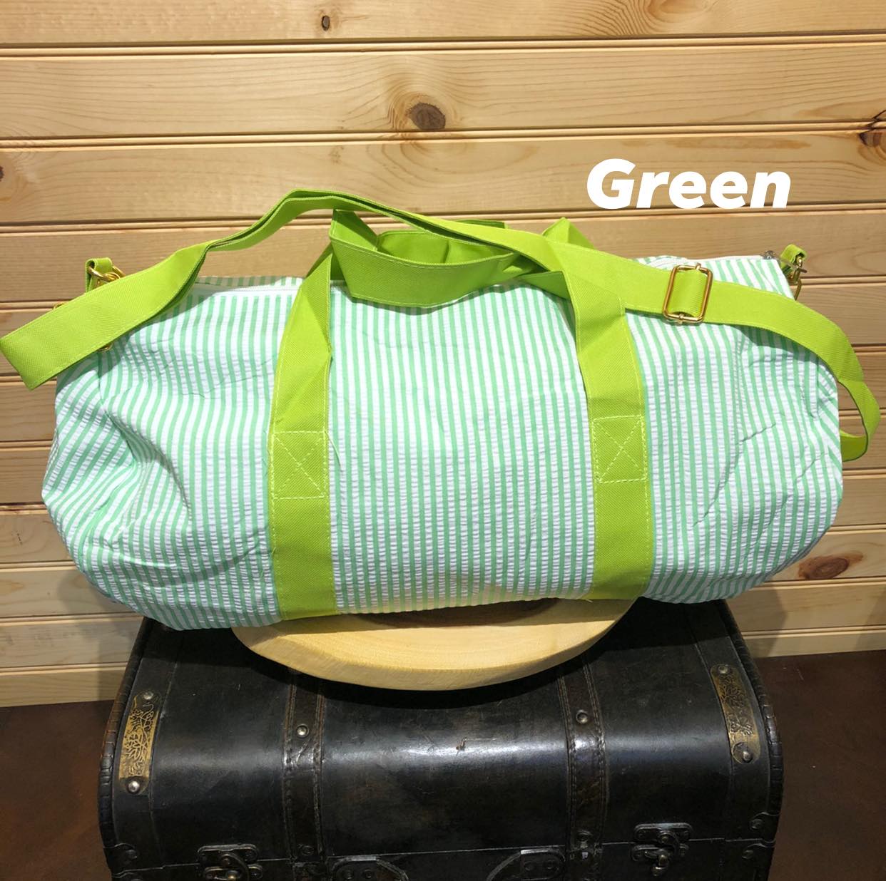 Seersucker Duffle Bag - Green