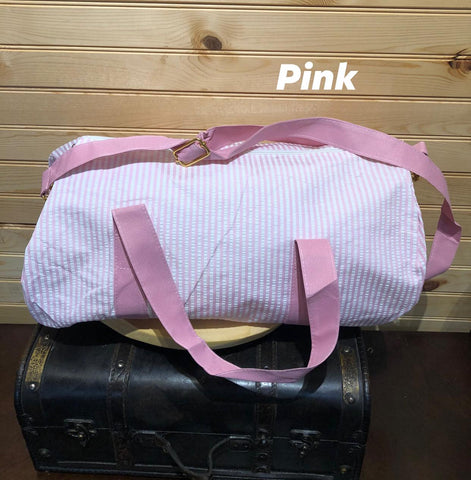 Seersucker Duffle Bag - Pink