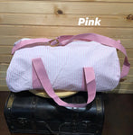 Seersucker Duffle Bag - Pink - Missing Shoulder Strap
