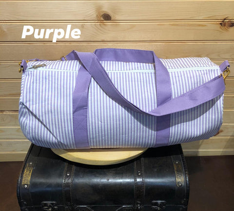 Seersucker Duffle Bag - Purple