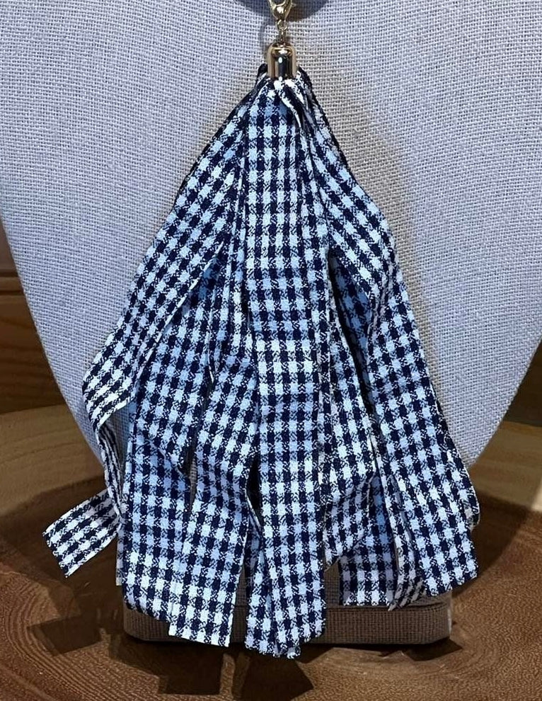 Clip Tassel - #6 Blue Gingham