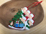 Resin Christmas Tree Ornaments.  Family of 5