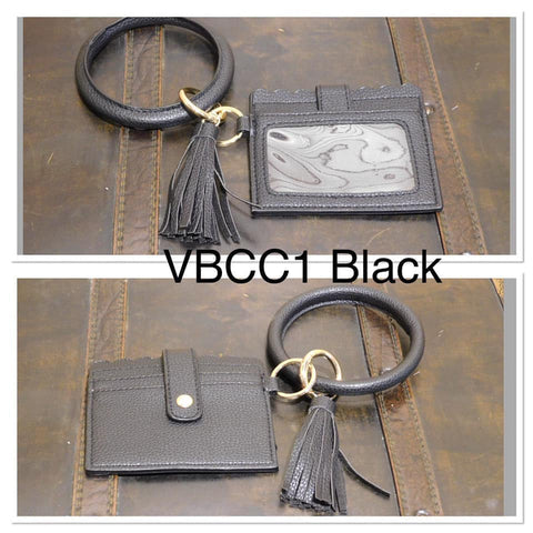 Vegan Leather Bangle Credit Card - VBCC1 - Black