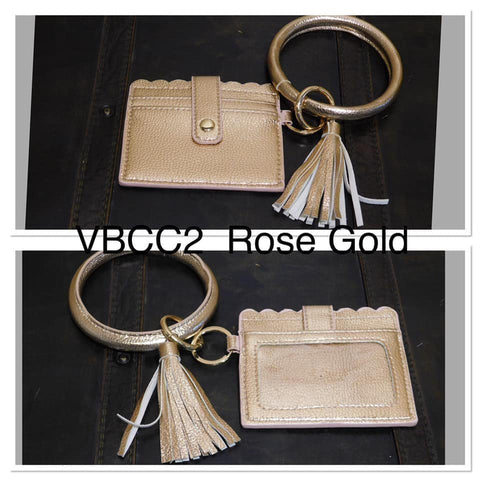 Vegan Leather Bangle Credit Card - VBCC2 - Rose Gold