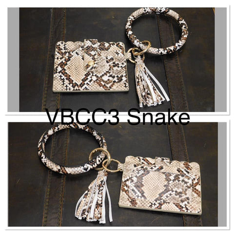 Vegan Leather Bangle Credit Card - VBCC3 - Snake