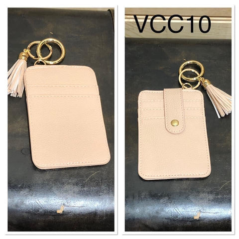 Vegan Leather Credit Card keyring - VCC10 - Blush
