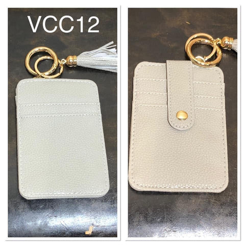 Vegan Leather Credit Card keyring - VCC12 - Grey