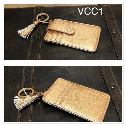 Vegan Leather Credit Card keyring - VCC1- Rose Gold