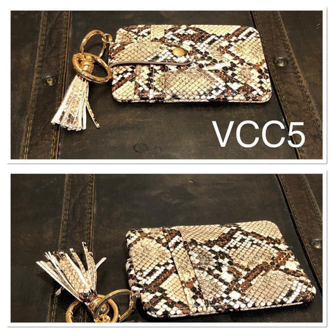 Vegan Leather Credit Card keyring - VCC5 - Snake