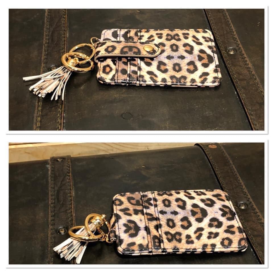 Vegan Leather Credit Card keyring - VCC7 - Leopard