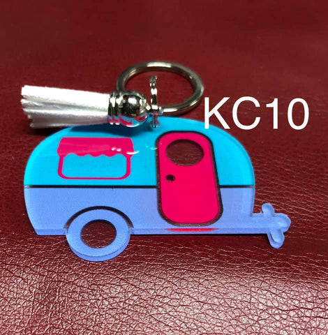 Keyring - Camper Blue / Pink